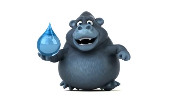 Zeichentrickfigur mit Wassertropfen — Stockvideo