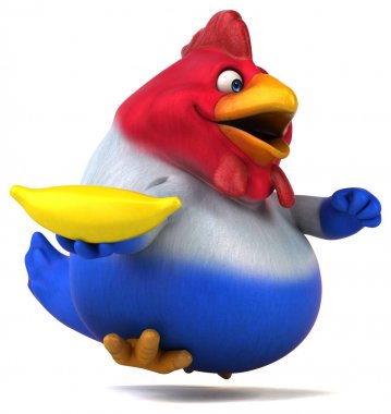 Eğlenceli tavuk holding muz