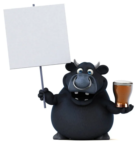 Divertente personaggio dei cartoni animati in possesso di birra — Foto Stock