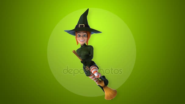 Sexy witch in hat — Stockvideo