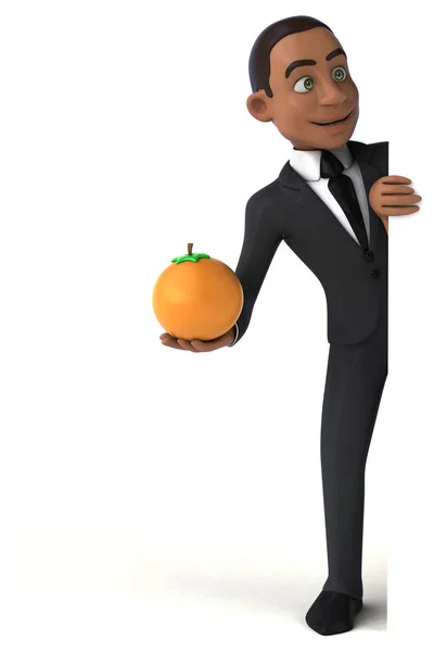 Biznesmen gospodarstwa pomarańczowy — Zdjęcie stockowe