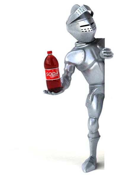Knight holding soda — Stock Photo, Image