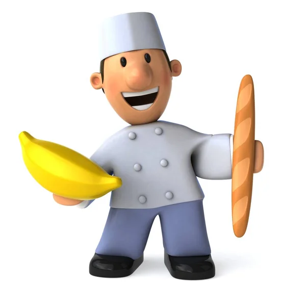 Baker holding  banana — Stock Photo, Image