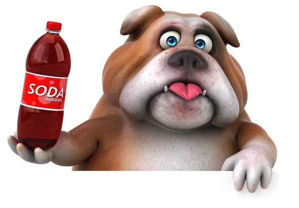 Cartoon character holding soda — Stock Photo, Image