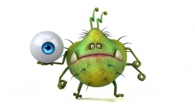 çizgi film karakteri holding göz 