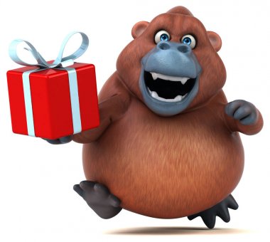 çizgi film karakteri holding Hediyelik 