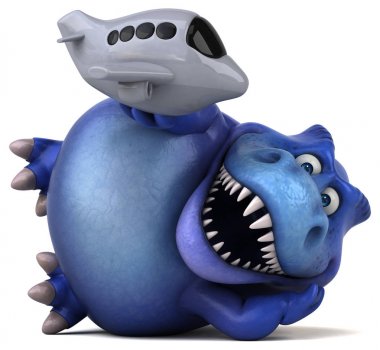 çizgi film karakteri holding uçak