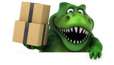 kutuları tutarak çizgi film karakteri