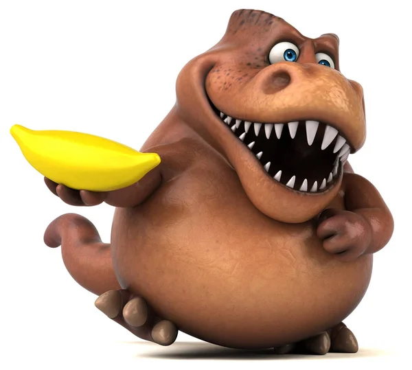 Funny cartoon character holding fruit — Stock Photo, Image