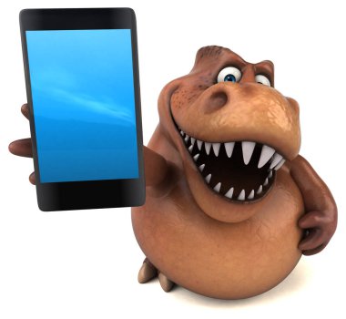 eğlenceli çizgi film karakteri ile smartphone