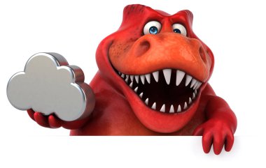 Eğlenceli çizgi film karakteri holding bulut