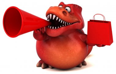 Eğlenceli çizgi film karakteri holding çanta