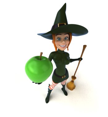 Seksi cadı holding elma