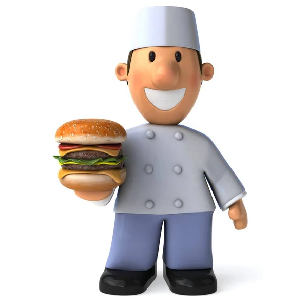 Piekarz holdingową hamburger — Zdjęcie stockowe