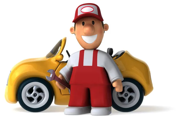 Leuk monteur reparatie auto — Stockfoto