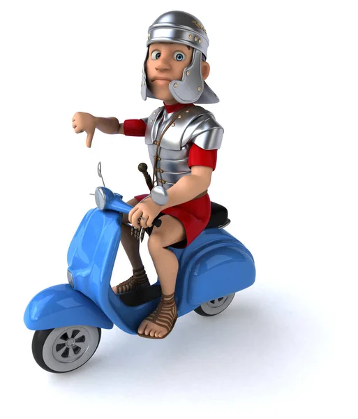 Romeinse soldaat op motor — Stockfoto