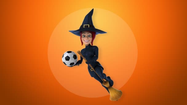 Sexy witch holding  ball — Stock Video