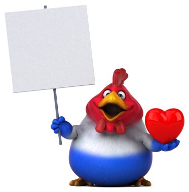 Eğlenceli tavuk holding kalp