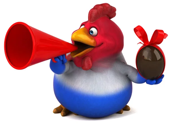 Fun chicken holding  egg — Stock Photo, Image