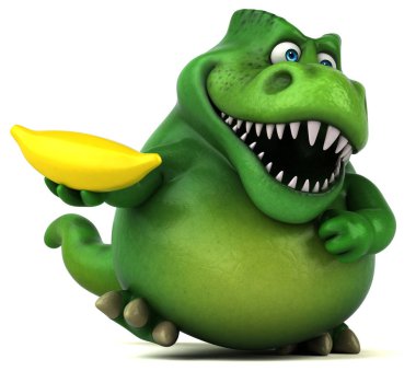 komik karikatür karakter holding meyve 