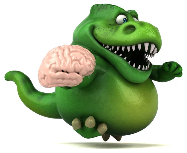 Eğlenceli karakter holding beyin — Stok fotoğraf