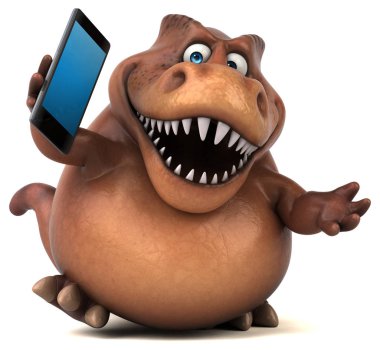 eğlenceli çizgi film karakteri ile smartphone