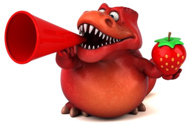 komik karikatür karakter holding meyve 