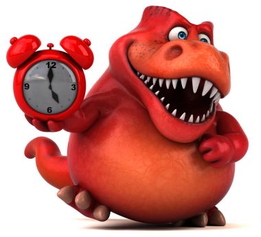 Komik karikatür karakter holding saat