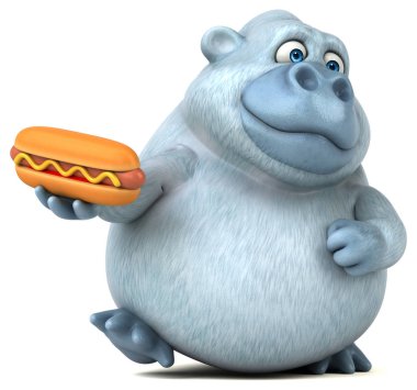  çizgi film karakteri hotdog holding