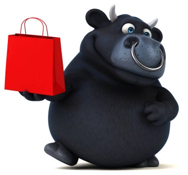  çizgi film karakteri holding çanta