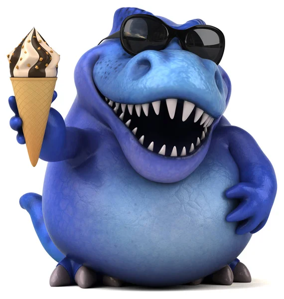 Personagem de desenho animado segurando sorvete — Fotografia de Stock