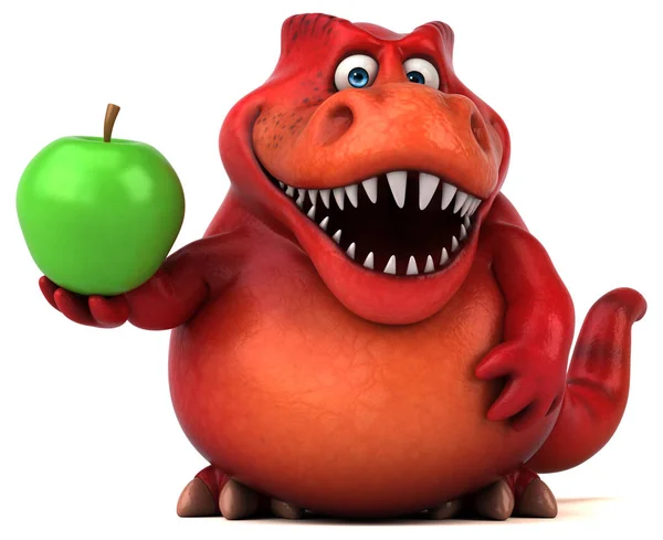 Funny cartoon character holding fruit — Stock Photo, Image