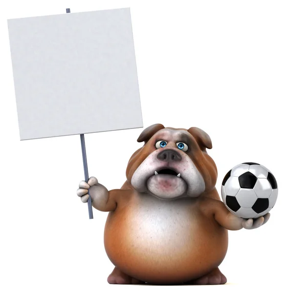 Funny cartoon character holding ball — Stock Photo, Image