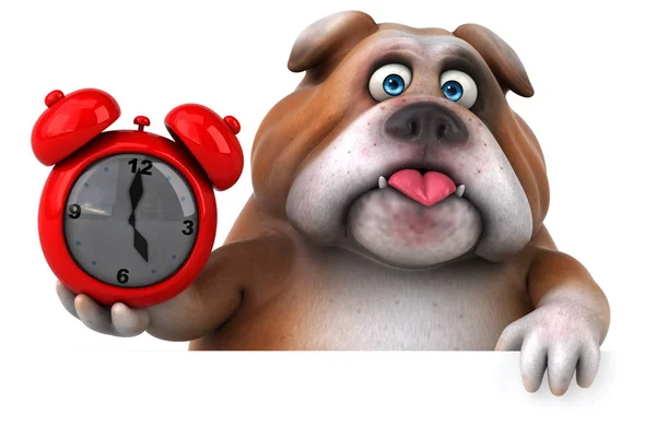 Funny cartoon charakter gospodarstwa zegar — Zdjęcie stockowe