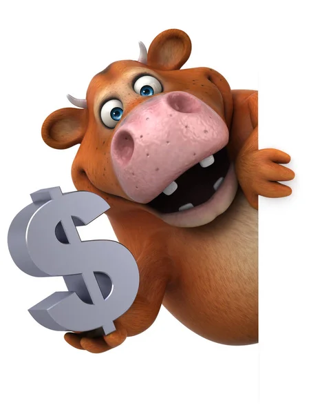 Cartoon character holding dollar — Stock Photo, Image