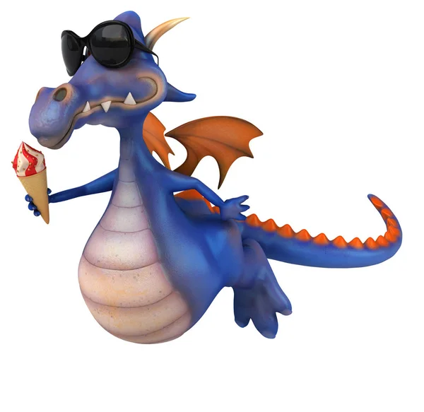 Fun dragon with food — Stock Photo, Image