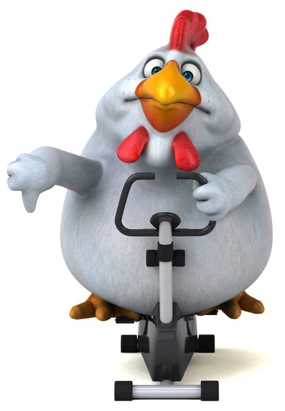 Ciclismo divertente pollo — Foto Stock