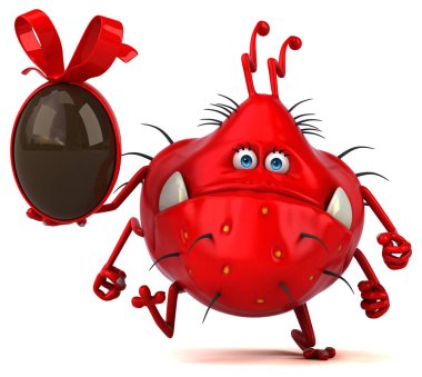 çizgi film karakteri yumurta holding