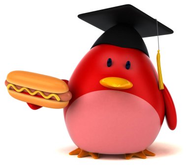  çizgi film karakteri hotdog holding