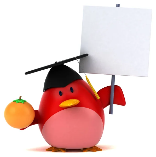 Cartoon character holding orange — Stock Photo, Image