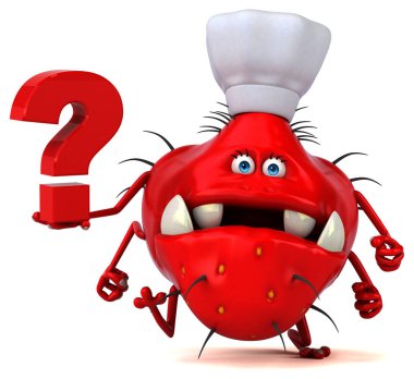 çizgi film karakteri holding soru işareti 