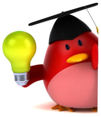  çizgi film karakteri holding ampul 