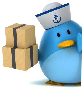 kutuları tutarak çizgi film karakteri