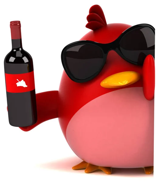 ワインを入れる漫画のキャラクター — ストック写真