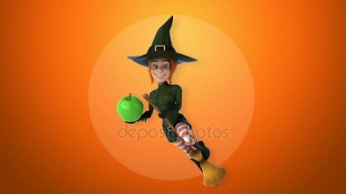 Seksi cadı holding elma