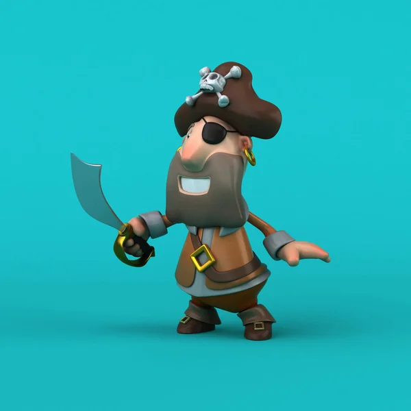 Смешной мультяшный пират — стоковое фото