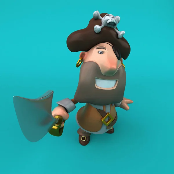 Смешной мультяшный пират — стоковое фото