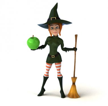 Seksi cadı holding elma