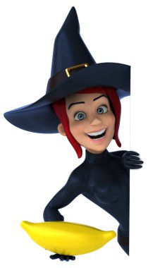 Seksi cadı holding muz 