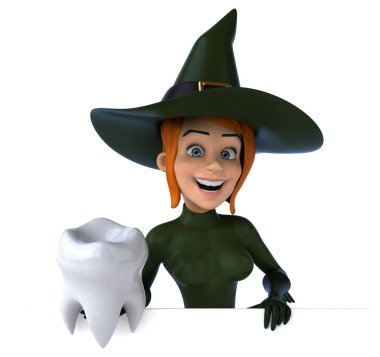 Seksi cadı holding diş 